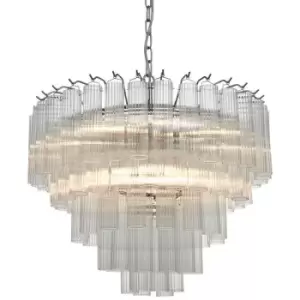 Image of Endon - Toulouse 12 Light Multi Arm Lamp Ceiling Pendant Bright Nickel