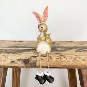 Image of Shelf Sitter Santa Rabbit W/Star