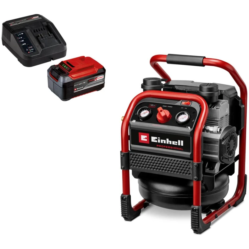 Image of Einhell Professional SILENZZO 18/160 18v Cordless Air Compressor 1 x 5.2ah Li-ion Charger SILENZZO 18/160