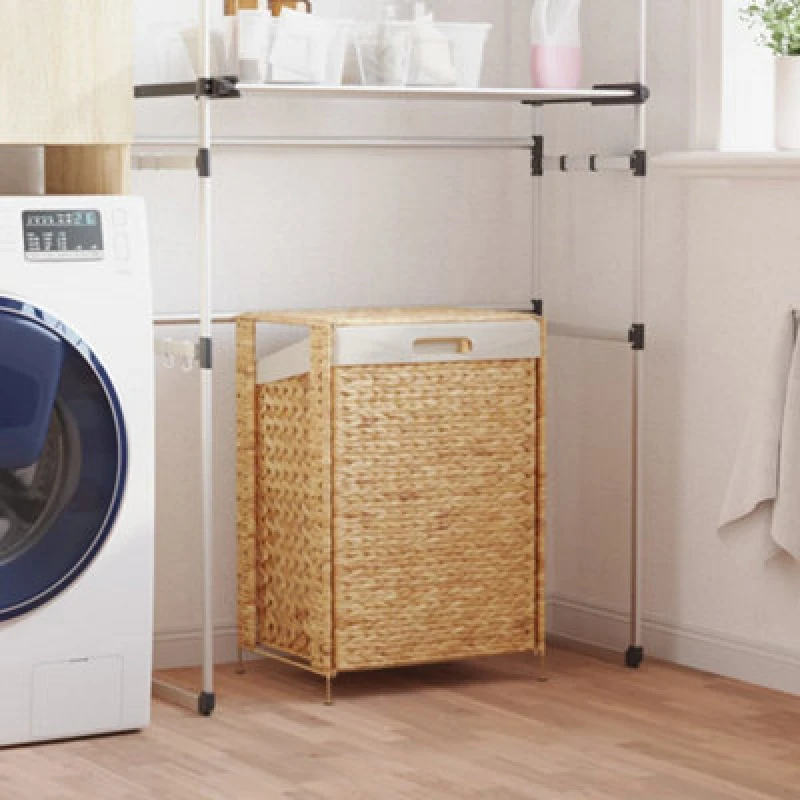 Image of Vidaxl Laundry Basket 44X34X64cm Water Hyacinth
