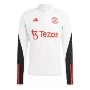 Image of adidas Manchester United 2023 2024 Training Drill Top Mens - White