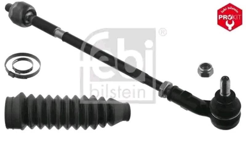 Image of FEBI BILSTEIN 49074 Tie Rod OE Turbo NEW, Front Axle Right, with nuts, with bellow Rod Assembly (284)