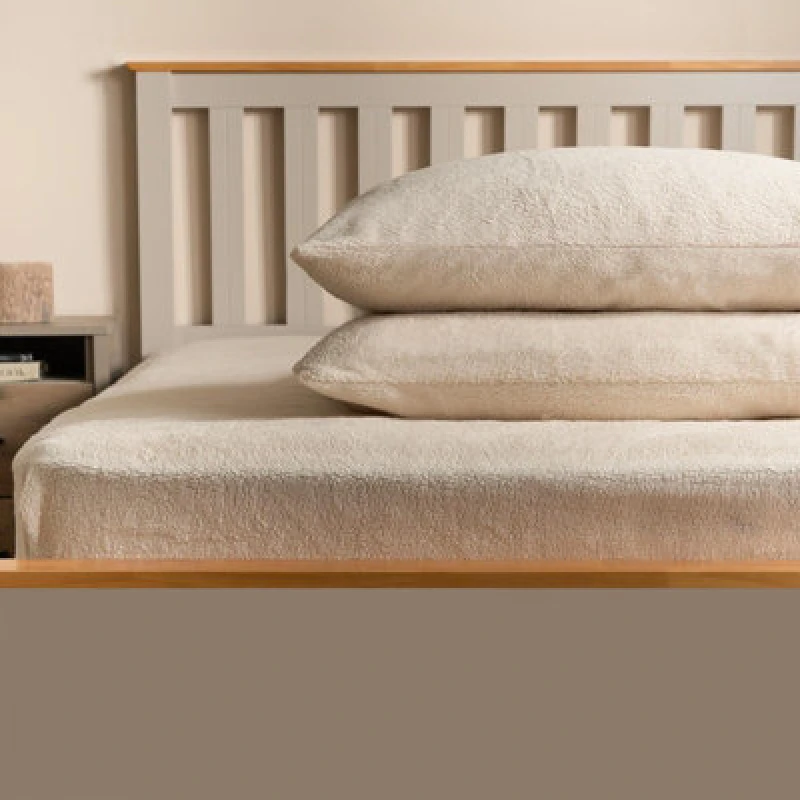Image of OHS OHS 2 Pack Teddy Fleece Pillowcase Cover Bedding Set Thermal in Natural Size: Standard Pillow Case Natural Standard Pillow Case Unisex 502743419