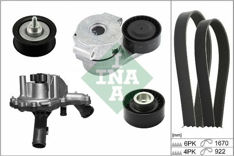 Image of Water Pump + V-Ribbed Belt Kit INA 529 0301 30