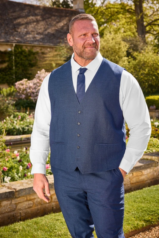 Image of BadRhino BadRhino Men Wedding Waistcoat in Blue Size: 56R Blue 56R Male 5063110605751