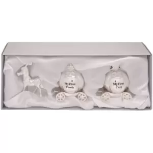 image of Downtown Silverplated Horse And Carriage Tooth and Curl Set, Satin