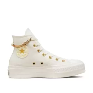 image of Converse Chuck Taylor All Star Lift, Egret/Thriftshop Yellow, size: 3+, Female, Trainers, A04453C