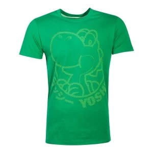Image of Nintendo - Yoshi Rubber Silhouette Print Mens Large T-Shirt - Green