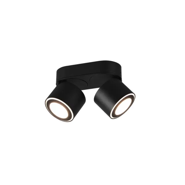 Image of Taurus Modern 2 Light Twin Ceiling Spotlight Black Matt 3000K