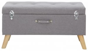 Image of Minstrel Large Fabric Ottoman Storage - Grey