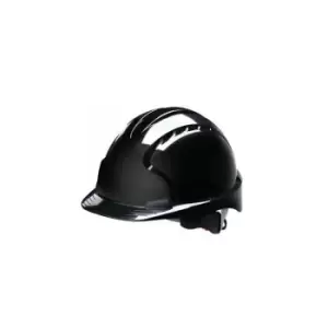 image of AJF160-001-100 EVO3 Vented Black Safety Helmet - Black - JSP