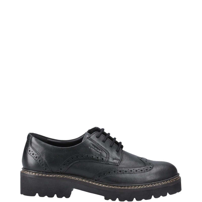Image of Pod Womens Kortney Lace Up Leather Brogues UK Size 6 (EU 40) Black POD032-BLACK-6