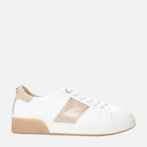 Image of Dune Womens Eden Leather Low Top Trainers - White - UK 8