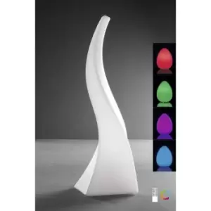 image of 09-diyas - Flame Large Induction LED RGB Table Lamp Outdoor IP65, 120lm, opal white