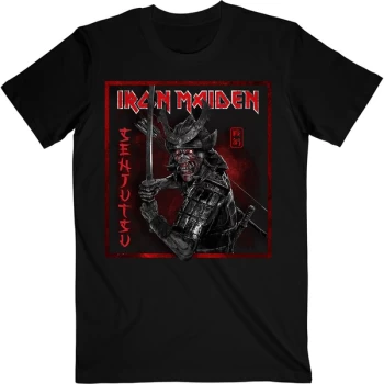 Image of Iron Maiden - Senjutsu Cover Distressed Red Unisex Large T-Shirt - Black