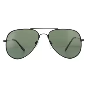 Image of Aviator Matte Balck G15 Green Polarized Sunglasses