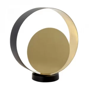 Image of Complete Table Lamp Satin Brass Plate, Matt Black