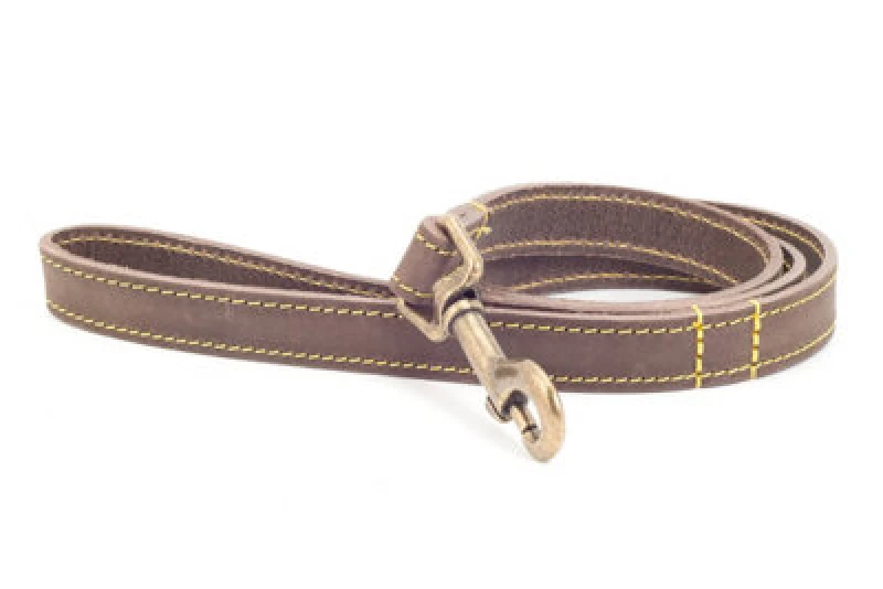 Image of Ancol Timberwolf Leather Lead Lightweight Comfort Brown