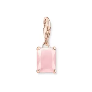 image of THOMAS SABO Rose Gold Plated Octagon Cut Pink Stone Charm