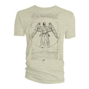 Image of Doctor Who - Vitruvian Weeping Angel Mens XX-Large T-Shirt - Sand