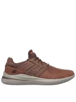 Image of Skechers Delson 3.0 Ezra Shoe, Dark Brown, Size 11, Men