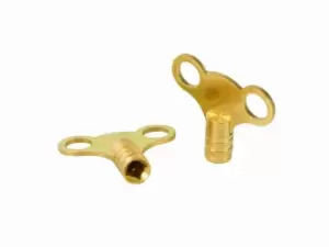 image of Dickie Dyer 476883 Brass ClockType Radiator Bleed Keys 2pk 11.016