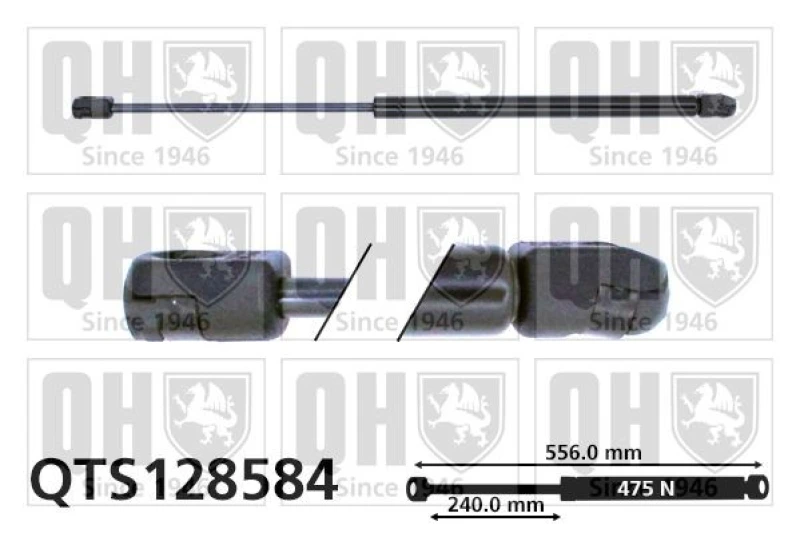 Image of QUINTON HAZELL Tailgate strut QUINTON HAZELL QTS128584