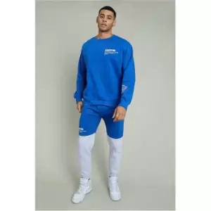 Image of I Saw It First Blue & Grey International Collection Colourblock Joggers - Blue