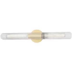 Image of Cecily 2 Light Large Wall Sconce Brass, Glass