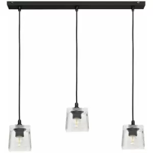 image of Helam Santos Straight Bar Pendant Ceiling Light Czarny, Transparentny 60cm