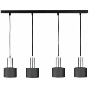 Keter Luce Bar Pendant Ceiling Light Black, Silver, 100cm, 4x E27