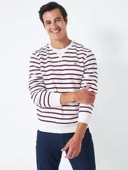 Image of Crew Clothing Breton Crew Sweatshirt, Red Size XL Men