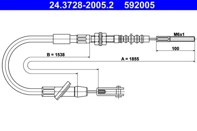 Image of ATE 24.3728-2005.2 Clutch Cable Clutch Cable (478)