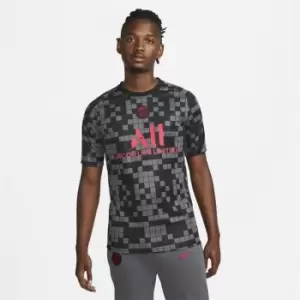 Image of Nike Paris Saint Germain European Pre Match Shirt 2021 2022 - Black
