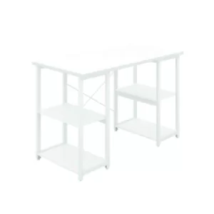 image of Soho Desk with Straight Shelves White/White Leg KF90784