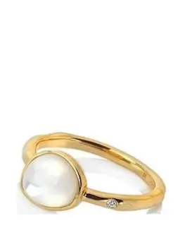 Image of Hot Diamonds X Jac Jossa Calm Mother Of Pearl Ring, Gold Size XL Women