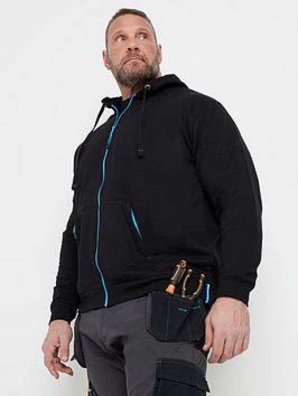 Image of BadRhino BadRhino Men Workwear Zip Through Hoodie in Black Size: X-Large Black 1XL Male 5063111482320