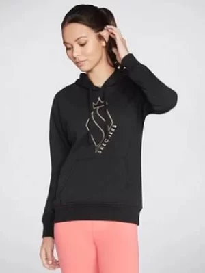 Image of Skechers Gunmetal Diamond Crown Hoodie, Black Size M Women