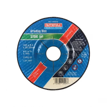 Image of Faithfull FAI1156SDG Depressed Centre Stone Grinding Disc 115 x 6 ...