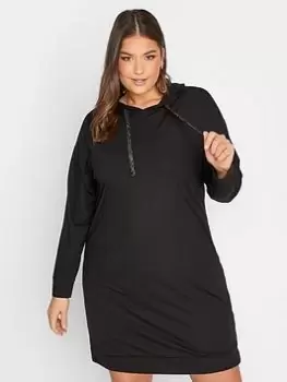 Image of Yours Pocket Hoodie Dress - Black, Size 18, Women
