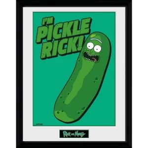 Image of Rick and Morty Pickle Rick Framed Collector Print