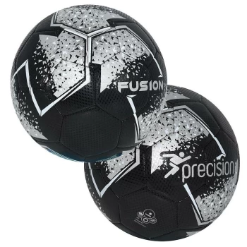 image of Fusion Midi Size 2 Training Ball - Midi (Size 2) - Black/Silver/White - Precision