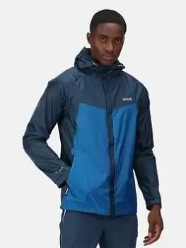 image of Regatta Dresford Waterproof Hooded Shell Jacket, Navy/Blue Size M Men