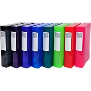 Image of Iderama Elasticated Box File PP A4 60mm, Assorted, Pack of 8