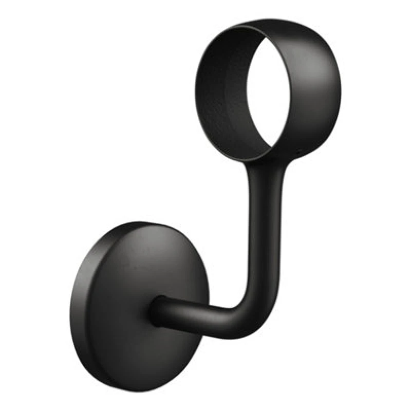 Image of Rothley Matt Black Bannister Staircase Handrail Wall Bracket (Diam) 40mm