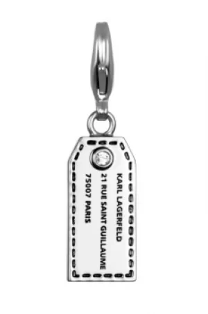 image of Ladies Karl Lagerfeld Silver Plated Address Tag Charm 5378121