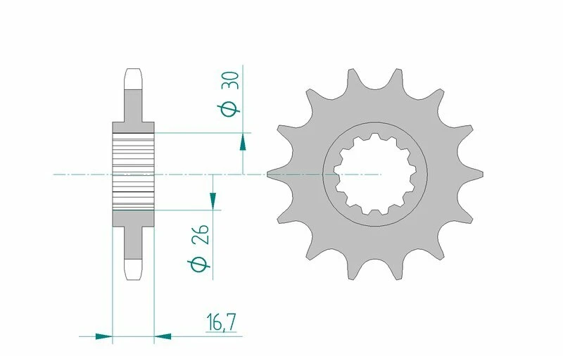Image of AFAM 20612-16 Chain Pinion Steel Chain Pinion (5480)