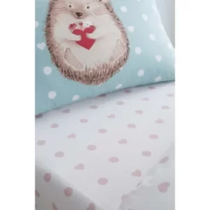 image of Catherine Lansfield Polka Dot Hedgehog Fitted Sheet