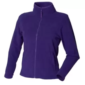 image of Henbury Womens/Ladies Microfleece Anti-Pill Jacket (S) (Purple)