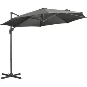 image of 3 x 3(m) Cantilever Parasol Garden Umbrella with Cross Base Grey - Grey - Outsunny